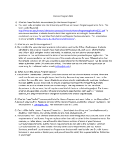 Honors Program FAQ