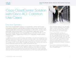Cisco CloudCenter Solution with Cisco ACI: Common Use Cases Guide