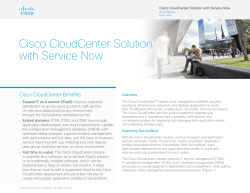 Cisco CloudCenter Solution with Service Now At-a-Glance
