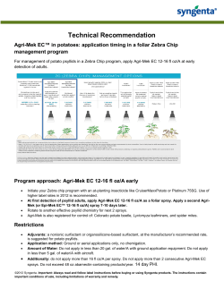 Agri-Mek Zebra Chip management programTech Recommendation
