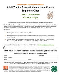 Adult Tractor Safety Maintenance Course Beginners Class-June 21, 2016