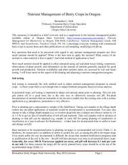Nutrient Management of Berry Crops in Oregon