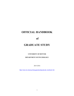 The Graduate Handbook