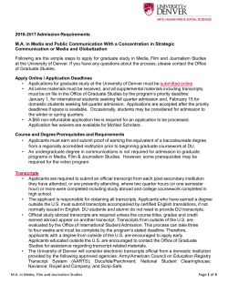 Admission Requirements