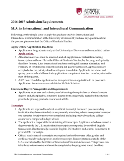 Admission Requirements
