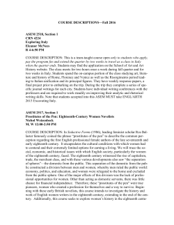 Fall 2016 Course Descriptions