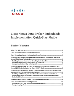 Cisco Nexus Data Broker Embedded: Implementation Quick Start Guide