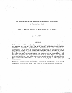 The Role of Statistical Analysis in Groundwater Monitoring: A Florida Case Study. University of Florida, Department of Economics