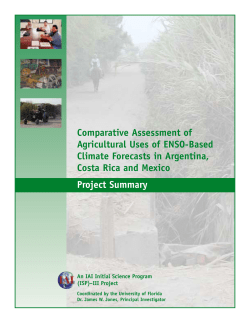 Comparative Assessment of Agricultural Uses of ENSO-Based Climate Forecasts in Argentina, Costa Rica and Mexico