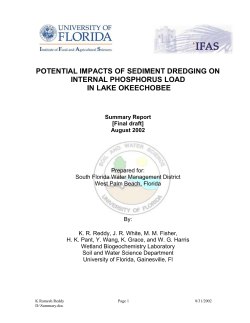 Potential Impacts of Sediment Dredging on Internal Phosphorus Load in Lake Okeechobee