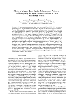 Effects of a Large-Scale Habitat Enhancement Project on Habitat Quality for Age0 Largemouth Bass at Lake Kissimmee, Florida. American Fisheries Society Symposium. American Fisheries Society, 2002.