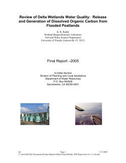 Review of Delta Wetlands Water Quality: Release and Generation of Dissolved Organic Carbon from Flooded Peatlands