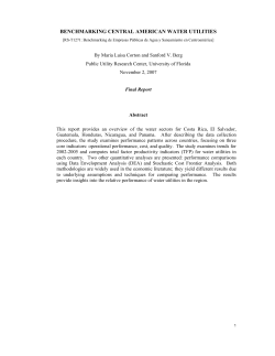 Benchmarking Central American Water Utilities, Final Report. University of Florida, Department of Economics