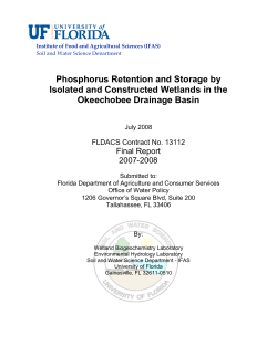 Phosphorus Retention and Storage by Isolated and Constructed Wetlands in the Okeechobee Drainage Basin
