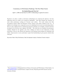Consistency in Performance Rankings: The Peru Water Sector. Applied Economics, 40(6):793-805
