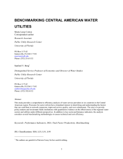 Benchmarking Central American Water Utilities. Utilities Policy, 17(3-4):267-275