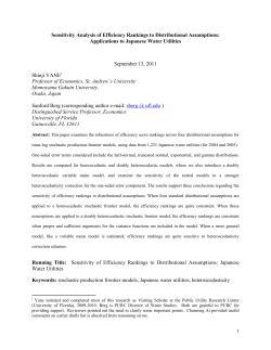 Sensitivity Analysis of Efficiency Rankings to Distributional Assumptions: Applications to Japanese Water Utilities. University of Florida, Department of Economics