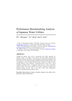 Performance Benchmarking Analysis of Japanese Water Utilities. University of Florida, Department of Economics