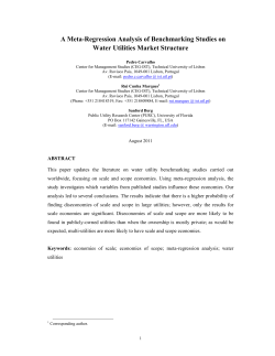 A Meta-Regression Analysis of Benchmarking Studies on Water Utilities Market Structure. University of Florida, Department of Economics