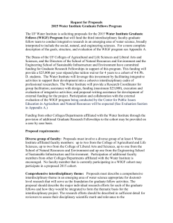 2015 Water Institute Graduate Fellows Request for Proposal