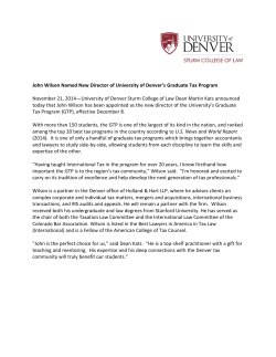John Wilson Named New Director of University of Denver&rsquo;s Graduate Tax Program