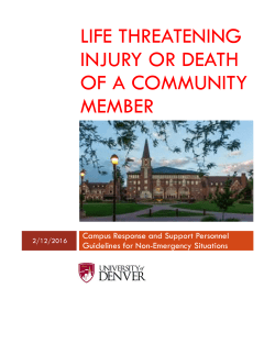 Critical Injury or Death of a Community Member