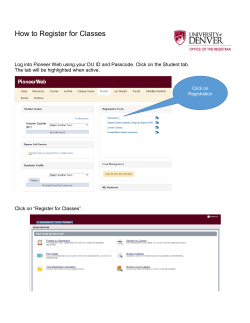How to Register for Classes