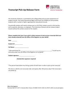 Transcript Pick up Release Form