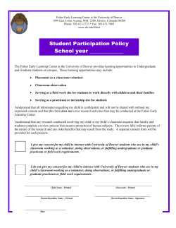 Student Participation and Policy