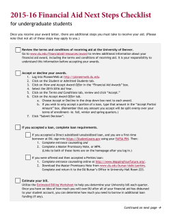 Next Steps Checklist