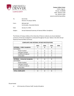 Internal Affairs Disclosure 2015