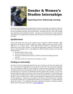 Internship Opportunities (PDF updated 7.2014