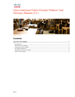 Cisco Intercloud Fabric Provider Platform Test Harness, Release 2.3.1