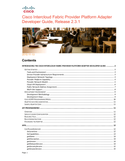Cisco Intercloud Fabric Provider Platform Adapter Developer Guide, Release 2.3.1