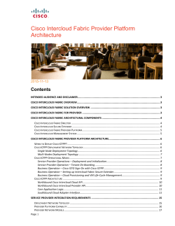 Cisco Intercloud Fabric Provider Platform Architecture Document