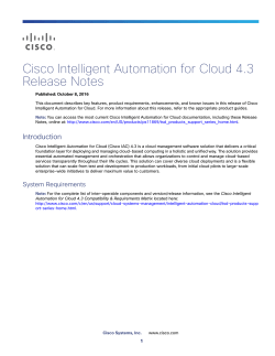 Cisco Intelligent Automation for Cloud 4.3 Release Notes