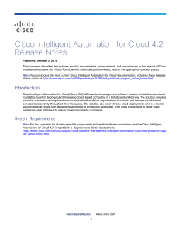 Cisco Intelligent Automation for Cloud Release Notes, 4.2