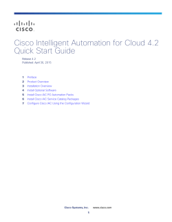 Cisco Intelligent Automation for Cloud Quick Start Guide, 4.2