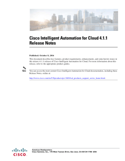Cisco Intelligent Automation for Cloud Release Notes, 4.1.1