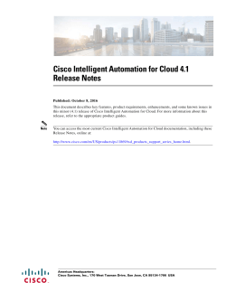 Cisco Intelligent Automation for Cloud Release Notes, 4.1