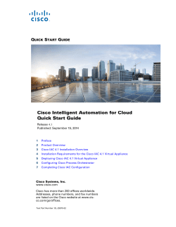 Cisco Intelligent Automation for Cloud Quick Start Guide, 4.1