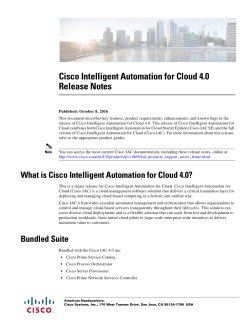 Cisco Intelligent Automation for Cloud 4-0 Release Notes