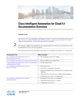 Cisco Intelligent Automation for Cloud Documentation Overview, 4.1