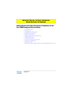 Getting Started and Product Document of Compliance for the Cisco IR829 Integrated Services Router