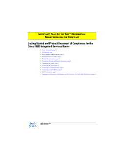 Getting Started and Product Document of Compliance for the Cisco IR809 Integrated Services Router