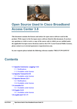Cisco Broadband Access Center Open Source, 3.8
