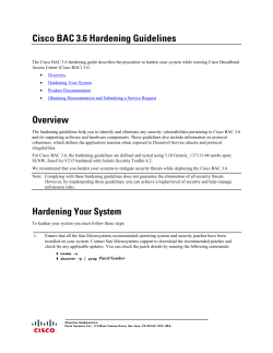 Cisco BAC Hardening Guidelines for 3.6