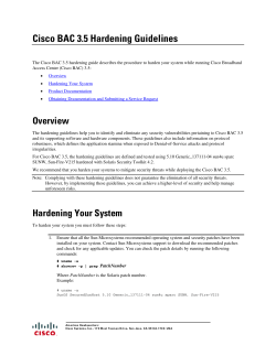Cisco Broadband Access Center Hardening Guidelines, Release 3.5