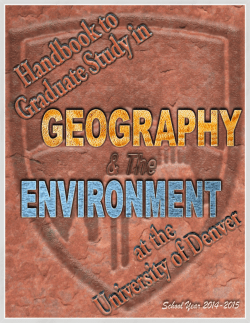 Geography Graduate Handbook 2014-2015