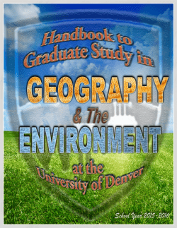 Geography Graduate Handbook 2015-2016